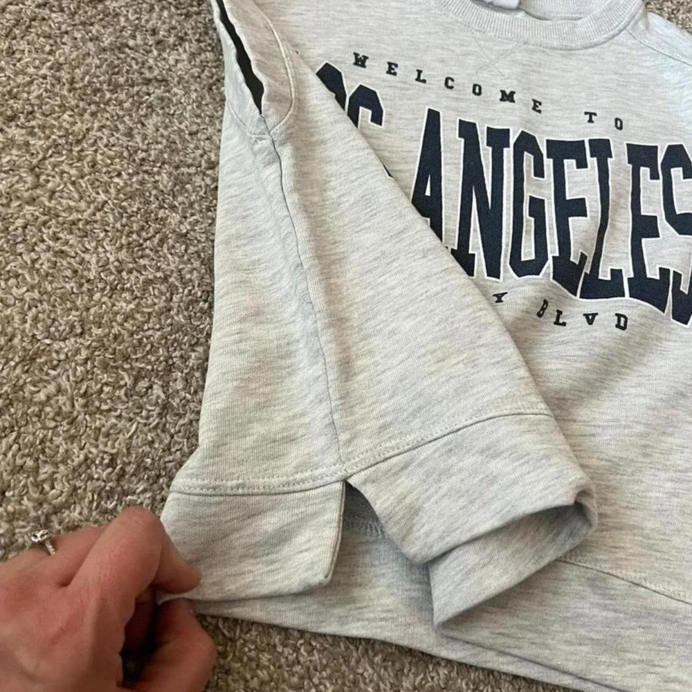Zara Kids Los Angeles Knit Short‎ Sleeve Sweatshirt Size 7 Girls